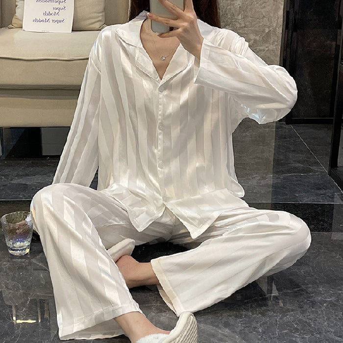 Imitated Silk Pajamas Women's Ice Silk Long Sleeve Loose Homewear 5218e8ed 0d3b 49f4 88b7 997b88da2b63