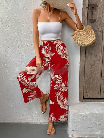 New Women's Trousers Elastic Waistband Straight High Waist 5220d1b6 9abf 4f1c a464 7a91cf299e49 fine