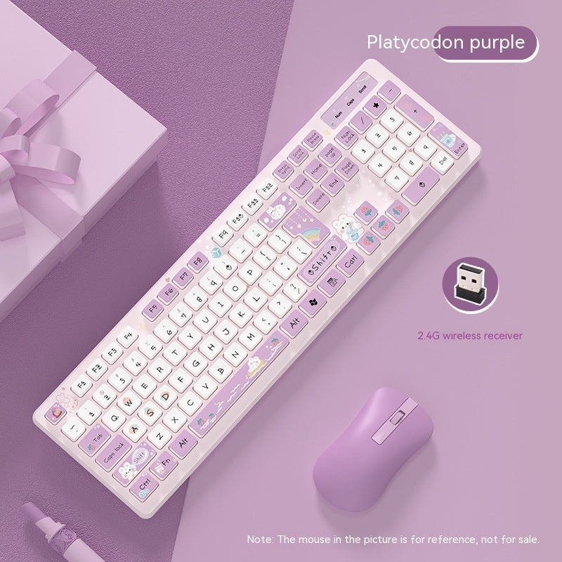 Milk Tea Rabbit Cute Chocolate Wired Keyboard - 图片 12