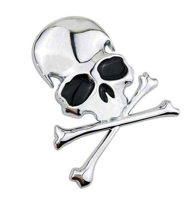 3d metal alloy zinc skull skeleton bones car truck bike stickers labels emblem sign car styling jewelry intimate accessories - HD Wireless Product #6