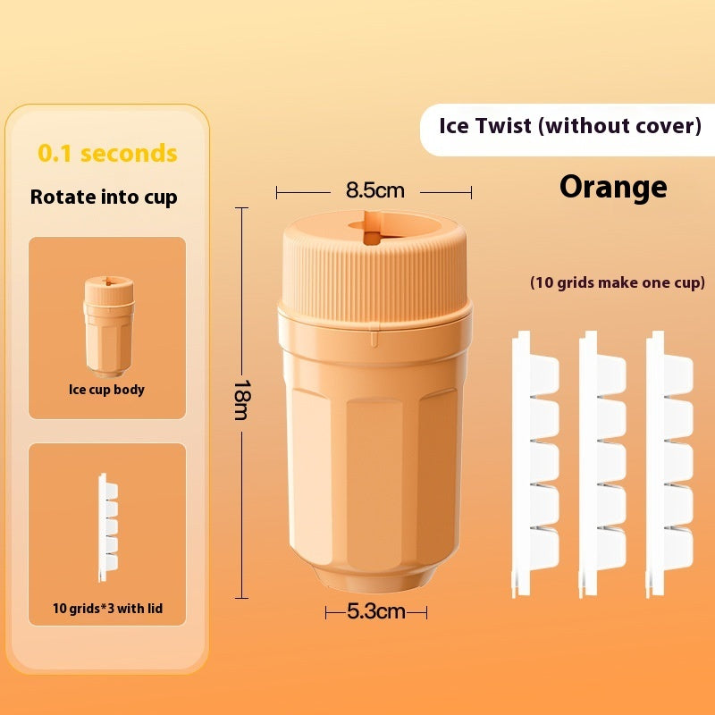 Twisting Ice Cup Rotating Release Ice Cube Trays Rotation With Cover Ice Block Mold For Freezer Home Refrigerator Storage 523