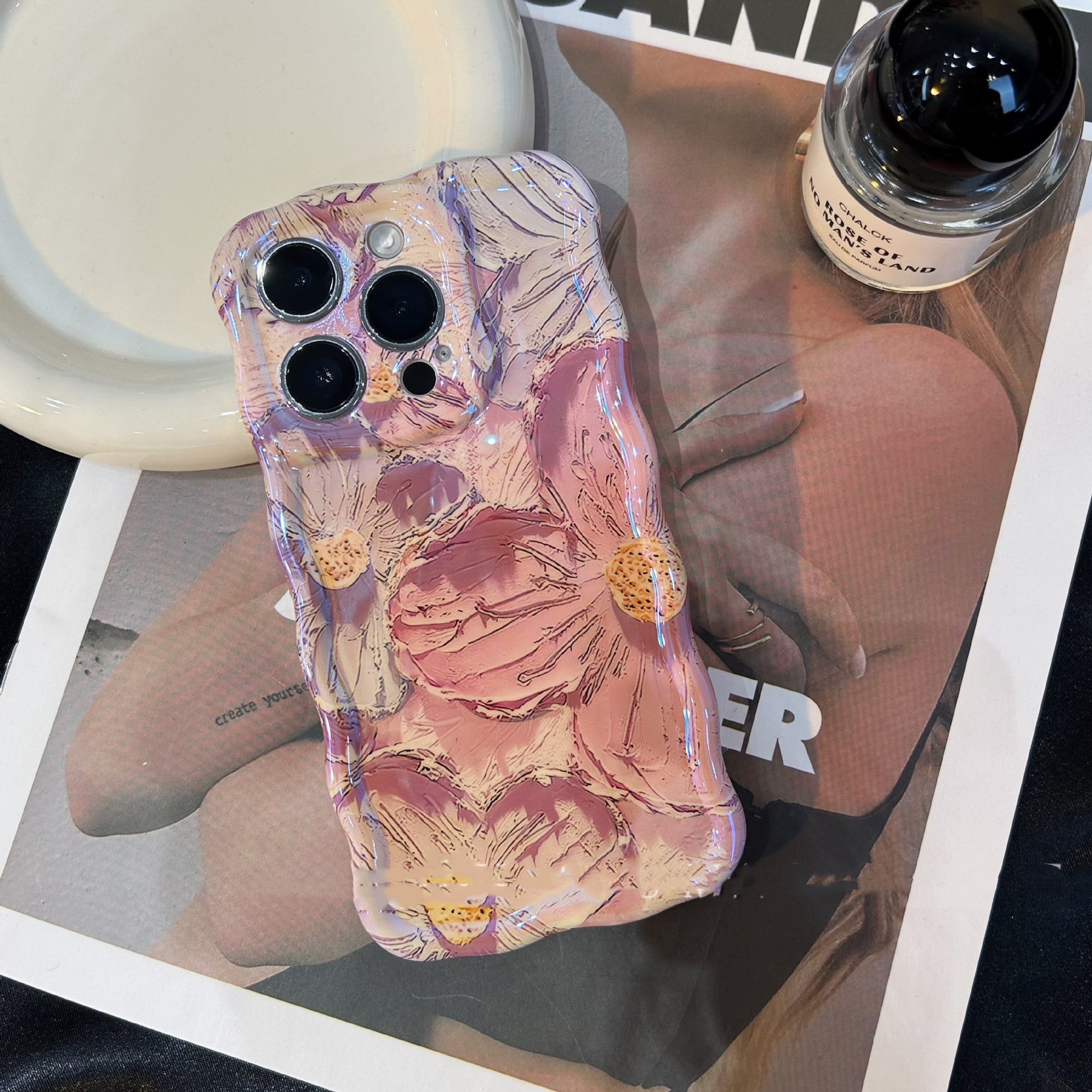 Retro Oil Painting Phone Case Blu-ray Flowers Shockproof Case For Iphone 13 12 13pro 14pro 13 Pro Max Silicone Phone Cover 52