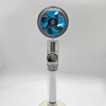 Shower Head Water Saving Flow 360 Degrees Rotating With Small Fan ABS Rain High Pressure Spray Nozzle Bathroom Accessories 52