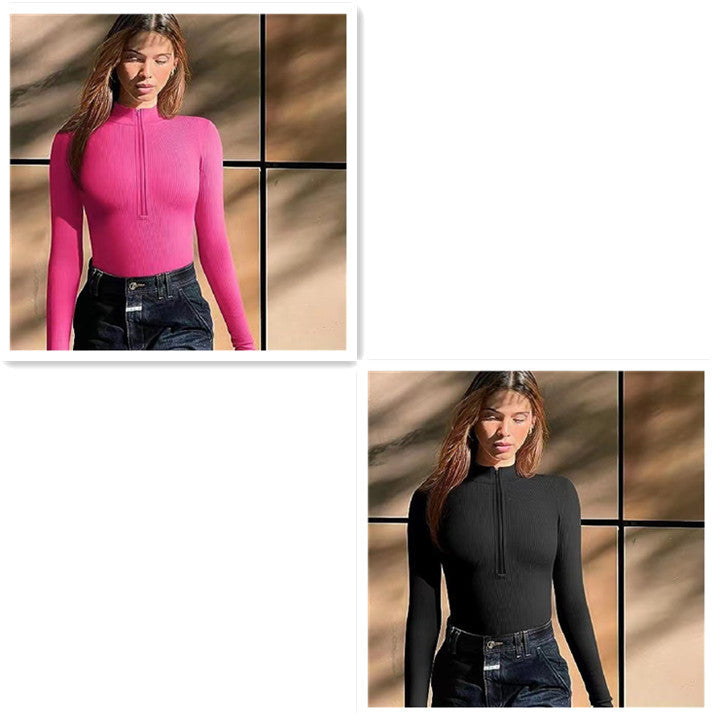Fashion Long Sleeve Zipper Jumpsuit Seamless Slimming Shapewear For Women Romper 523cc025 35f6 49c6 8dae 60654d4d6820