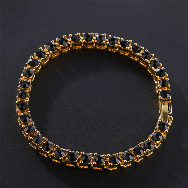 Hip Hop Bracelet Iced Out Single Row Rhinestones Chain Bling Tennis Charm Bracelets Zirconia Bracelets Link Chain Jewelry 524