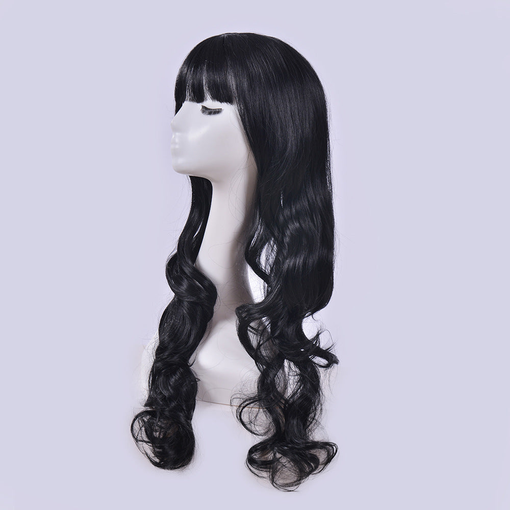 Full Head Pull-over Style Air Bangs High Temperature Silk Curls 524bebe7 2517 41cb b96e d79a2c42987a