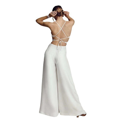 Sleeveless V-neck Brace Skinny Sheath Backless Jumpsuit 5251c038 e423 4909 b95f d50d3cb9aca1