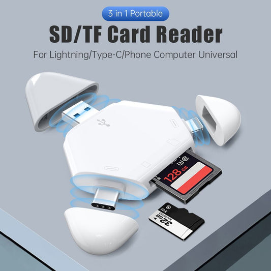 3 In 1 Multi Function Magnetic USB 3.0 USB 2.0 High Speed OTG Adapter For SD TF Card Reader - Wireless Security Camera with Night Vision #1