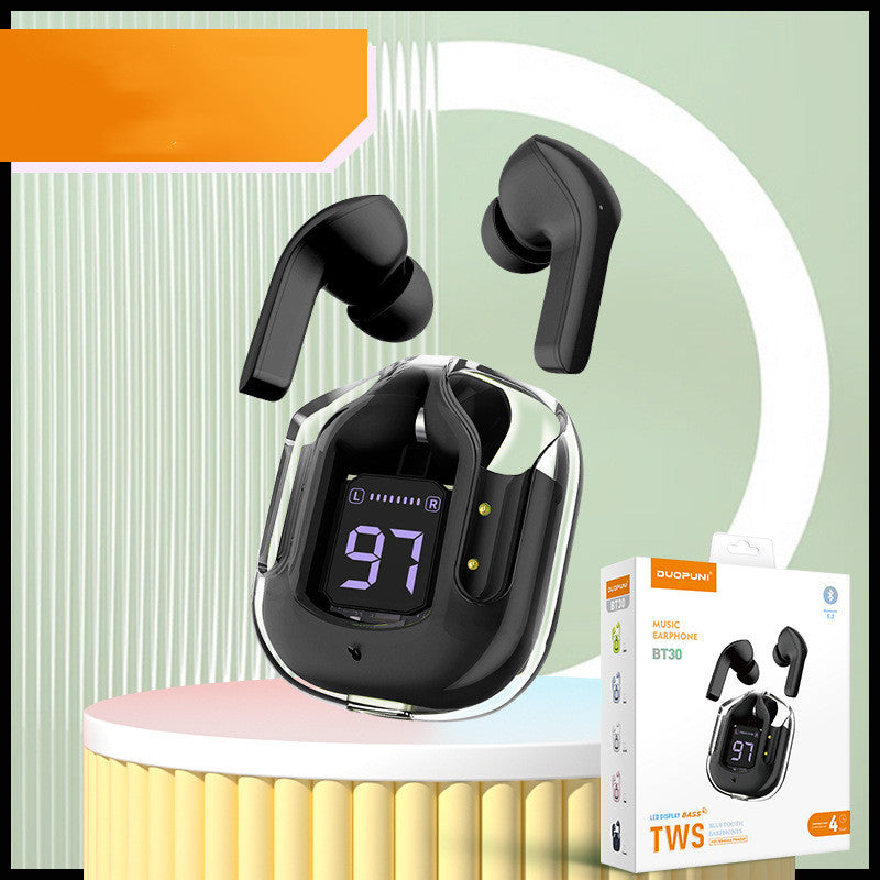 New Mini Transparent Wireless Bluetooth Headset Digital Display ENC Noise Reduction True Wireless Sports Music 525913b4 d587 