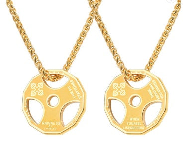 U7 sport jewelry stainless steel men fitness barbell gym necklace 525988426464