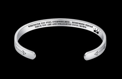 Mantra Bracelet With Quotes Stainless Steel Cuff Inspirational Jewelry Graduation Gift 5266339428868