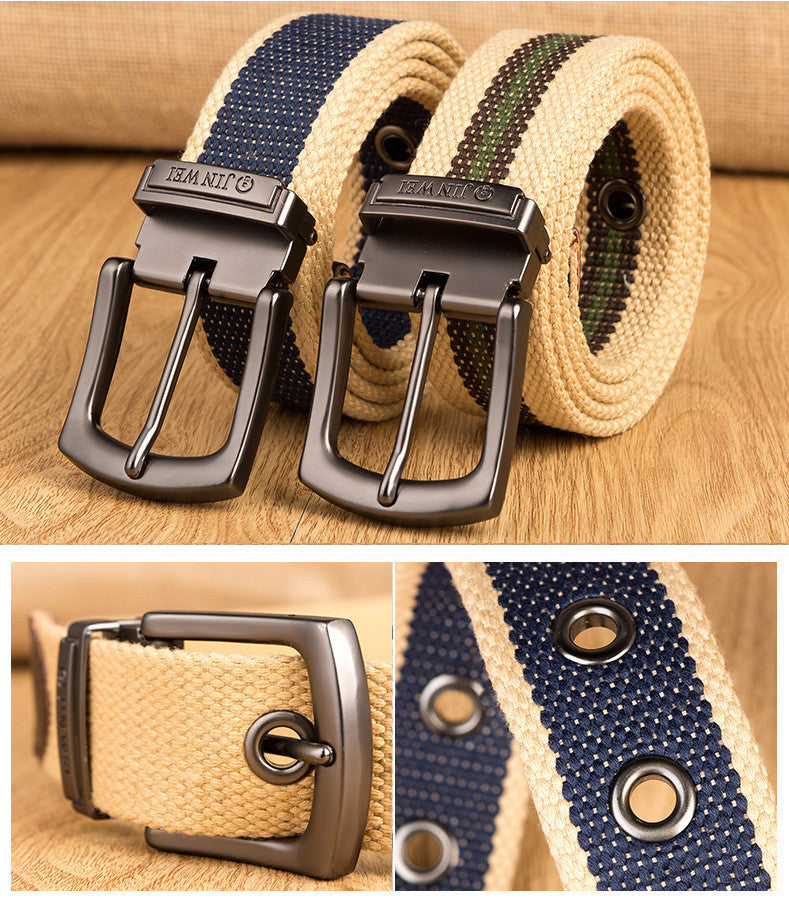 Outdoor Thickened Men's Pin Buckle Canvas Belt 526c2312 7066 4f56 8e4b 3888ba3aabaa