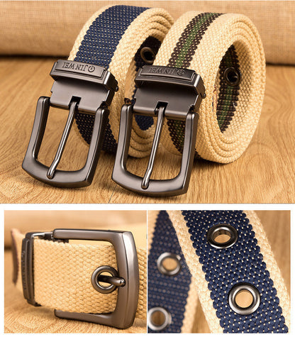 Outdoor Thickened Men's Pin Buckle Canvas Belt 526c2312 7066 4f56 8e4b 3888ba3aabaa