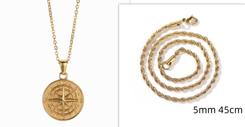 Stainless Steel Compass Circular Necklace 52950cfc 84fb 4ab0 a70a 2debfbc5b052