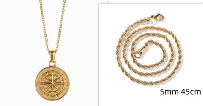 Stainless Steel Compass Circular Necklace 52950cfc 84fb 4ab0 a70a 2debfbc5b052