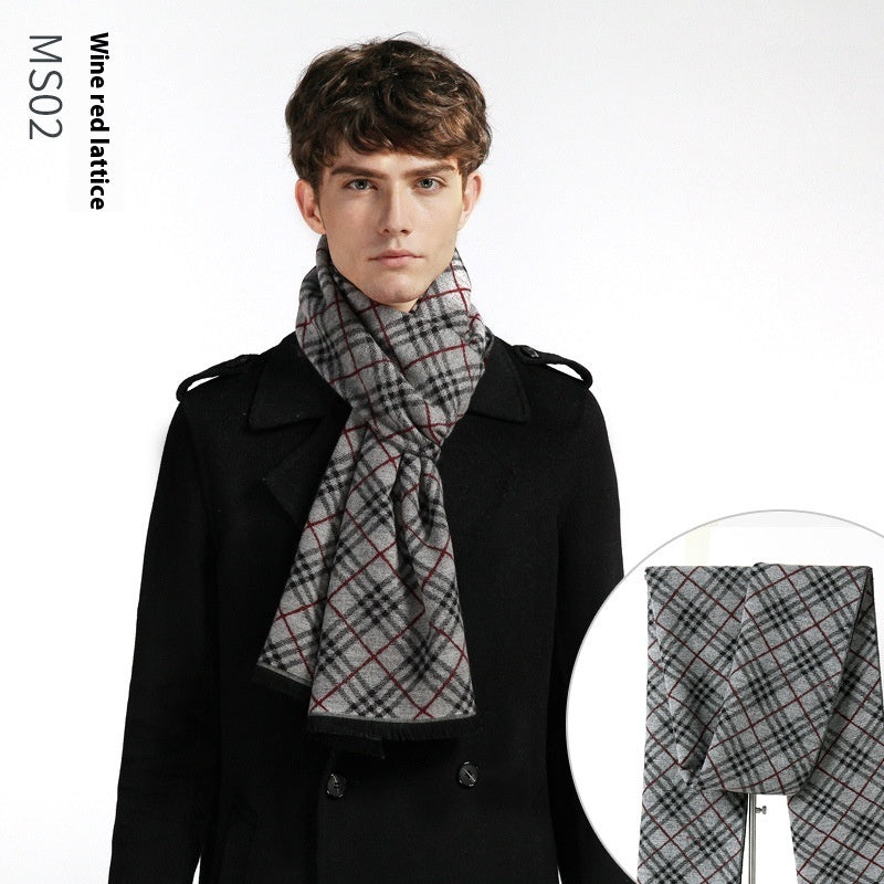 Simple Plaid Warm Keeping Artificial Cashmere Scarf 52b2e37d 210a 4451 b20d 41d63cdc5aed trans