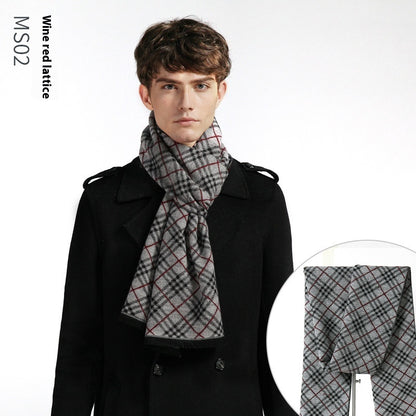 Simple Plaid Warm Keeping Artificial Cashmere Scarf 52b2e37d 210a 4451 b20d 41d63cdc5aed trans