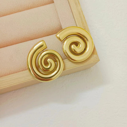 Stainless Steel Rotating Thread Earrings 18K Gold 52b63db9 fab4 43e4 bd23 61810a9f5d55