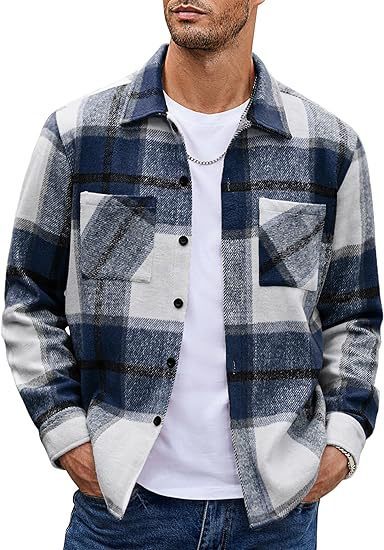 Men's High-end Thermal Plaid Padded Shirt Coat 52b702e2 98ea 4015 9652 0db1ff043dad fda4fb4a 826f 4c1b 91c8 f65606b083d9
