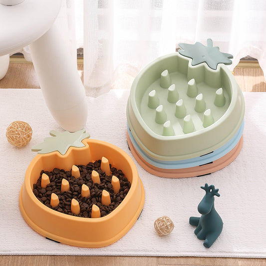 Pineapple Slow Food Bowl Food Grade Plastic Pet Dog 52b70f9b 297a 4817 b9c6 3365daceff1a