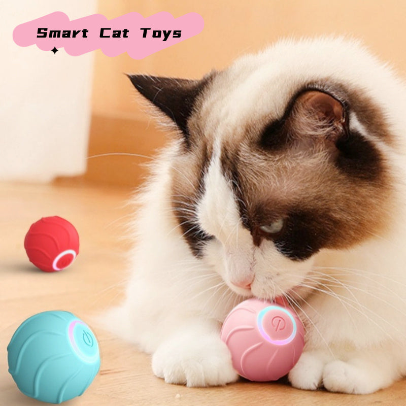 Smart Cat Toys Rolling Ball Pet Cat Owner Interactive Pets Toys Automatic Bouncing Ball USB Self Hi Teasing Kittens Jumping B