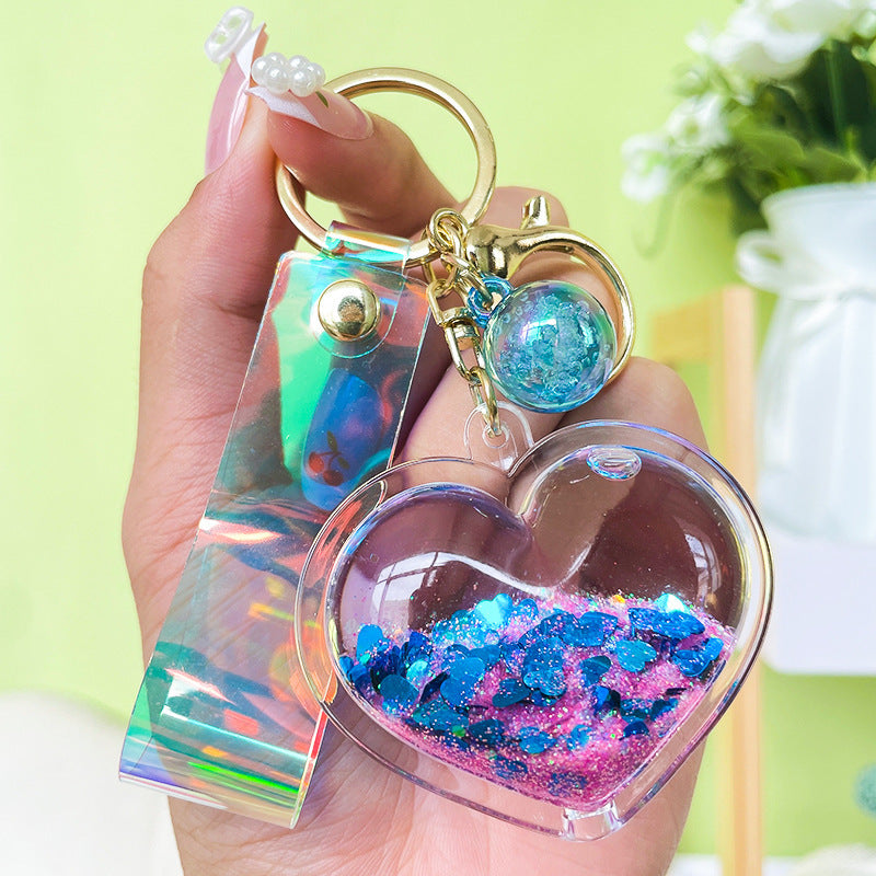 Creative Oil Quicksand Heart Keychain 52fae642 0033 4783 b19a d8a8d7ba597b