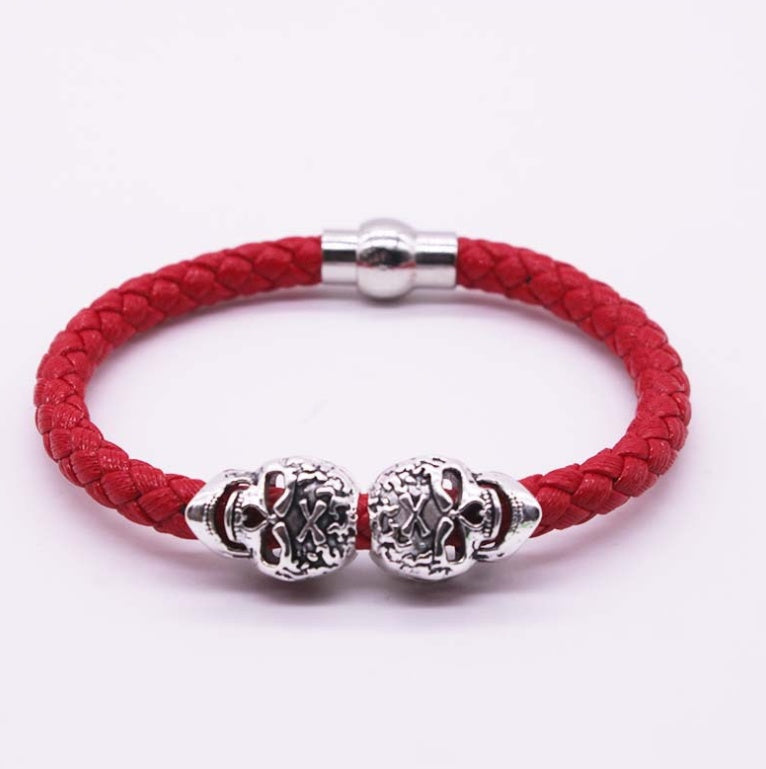 Explosion bracelet Punk style popular vintage braided skull bracelet 53043202502767