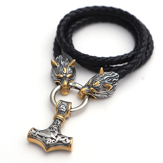 Nordic Viking Pendant Steel Satyr Head Necklace Men's Jewelry 532185bb 930e 4e6f 88f1 b463bc8fd335