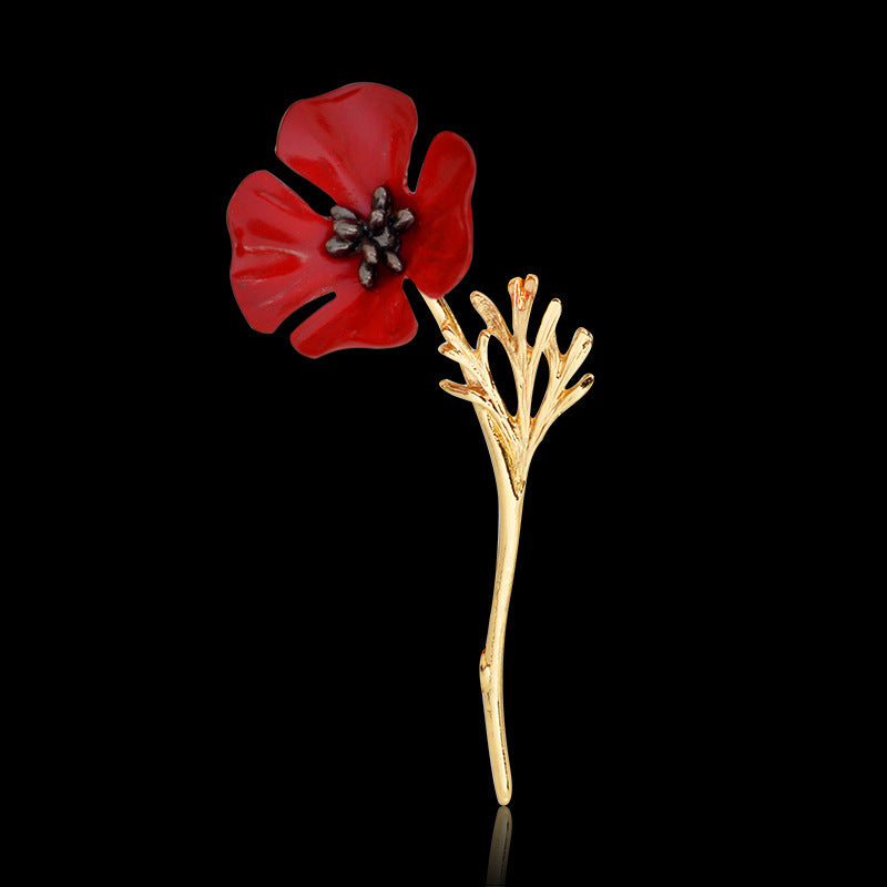 Red flower brooch 5329798953780