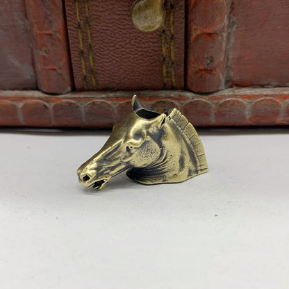 Brass Zodiac Horse Head Pendant White Copper Horse Small Pendant Mongolian Style Personality Parachute Cord Pendant Clothing 
