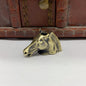 Brass Zodiac Horse Head Pendant White Copper Horse Small Pendant Mongolian Style Personality Parachute Cord Pendant Clothing 