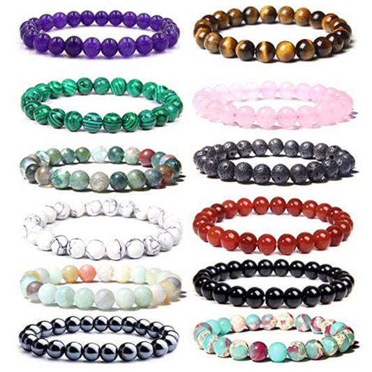Natural Tiger Eye Volcanic Rock Agate Beads Bracelet 53432d29 5a90 42d7 8720 c388e34018c9