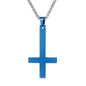 Titanium steel smooth cross necklace pendant 534542427714