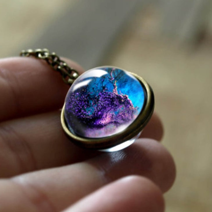 Nebula Galaxy Double Sided Pendant Necklace 535280760101