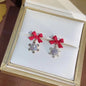 Silver Needle Zircon Snowflake Bow Earrings 535298e8 1c26 407a a5f9 10f19174a130
