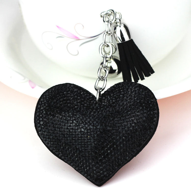 Peach Heart Hot Rhinestone Leather Advertising Keychain 53627cd3 5703 4581 a71e 42113e91e2fa
