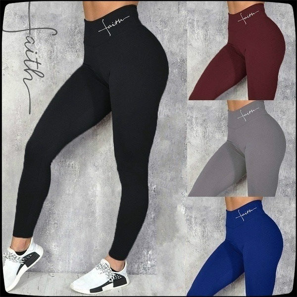 Waist Letter Printed Leggings Hip Lifting Stretch 537f90ae 3177 46c0 9306 256c0a0cf640