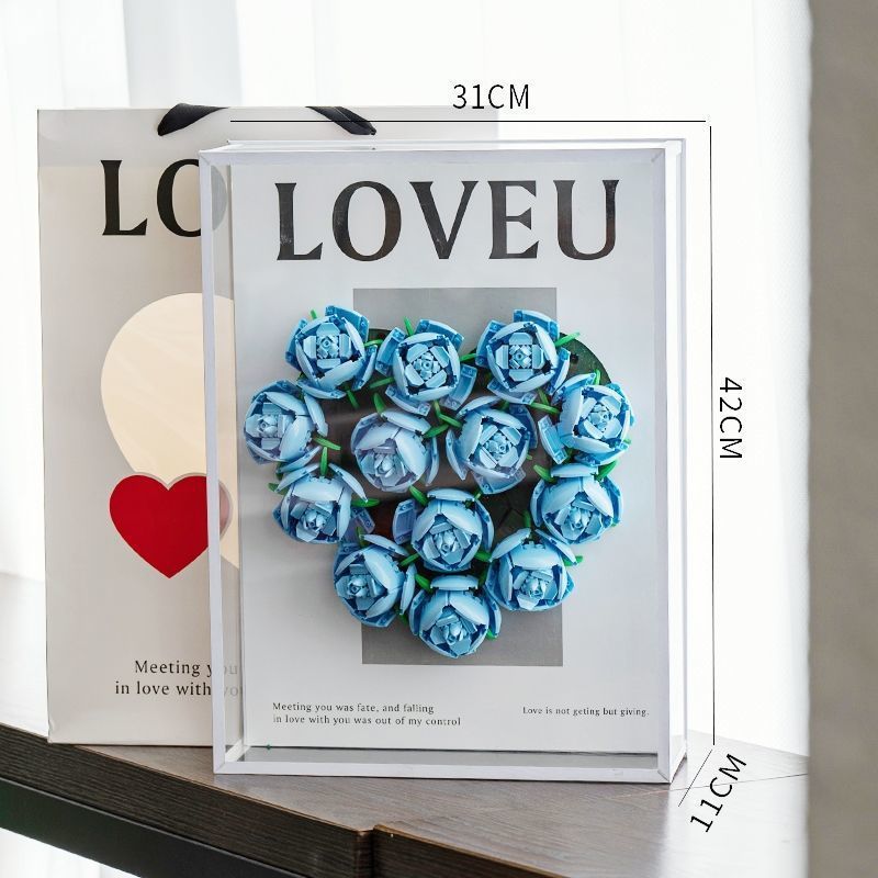 Rose Bouquet Building Blocks Gift Box DIY Handmade 53812e98 c01c 496d aec0 aa321332db9e