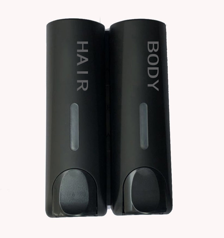 Plastic Wall Mount Soap Dispenser  Black Bathroom Shower Shampoo Liquid Dispenser Set Hotel Mall Kitchen Soap Bottle 350ml 53