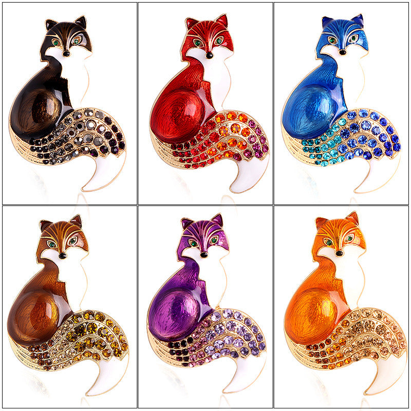 Oil drop fox brooch 5392824223323