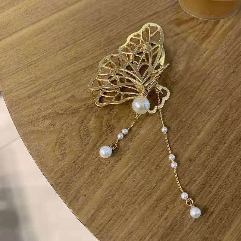 Metal Bow Pearl Pendant Hair Clip 53964d09 80b1 4f7c 8f82 e576c64fb26e
