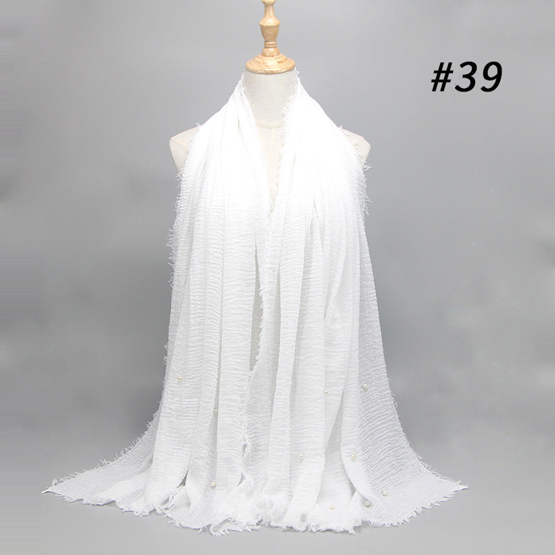 Cotton and linen crumpled monochrome scarf 5396966312265