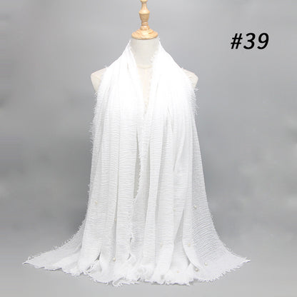 Cotton and linen crumpled monochrome scarf 5396966312265
