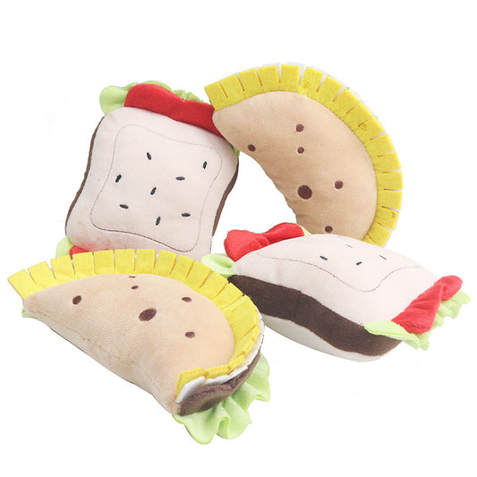 Dog Teething Simulation Sandwich Dumplings Chewing Noise Plush Toy 539cd524 4e49 4a93 845e 447490fa4a13