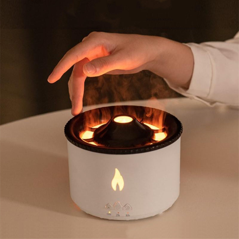 New Creative Ultrasonic Essential Oil Humidifier Volcano Aromatherapy Machine Spray Jellyfish Air Flame Humidifier Diffuser 5