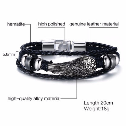 Alloy lucky figure 8 leather bracelet 540105939463