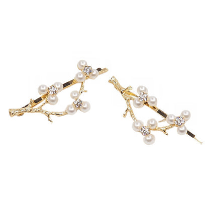 Pearl Zircon Plum Blossom Branch Bangs Clip 5406040896957