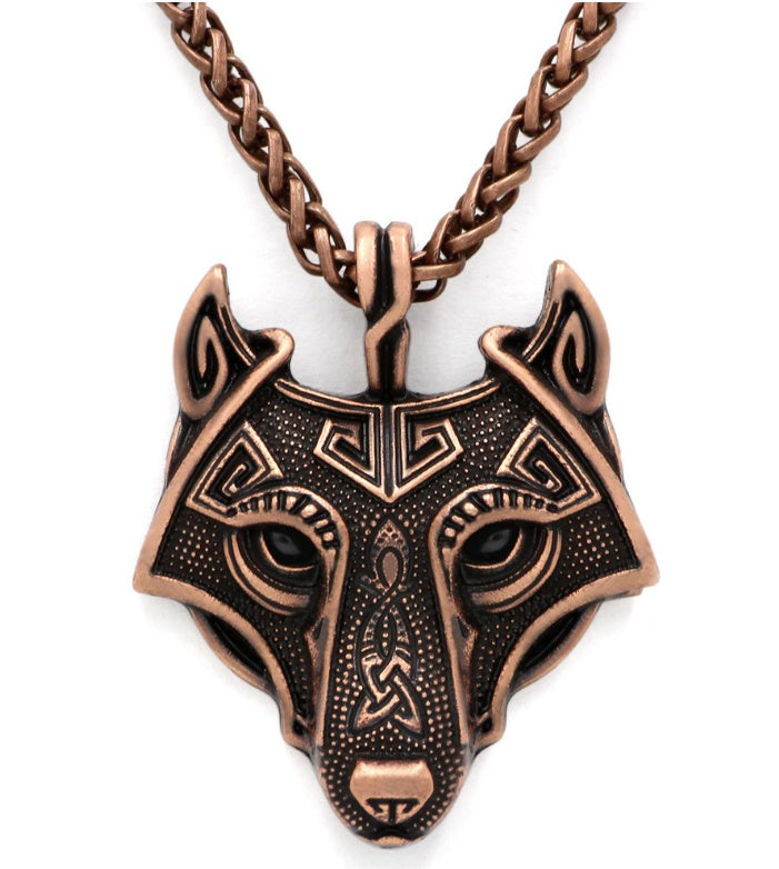 Viking Wolf Head Amulet Pendant Necklace 541801354942