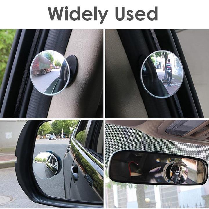 Car borderless small round mirror 360 degree reversing blind spot mirror convex mirror rear view rotating mirror glass small 