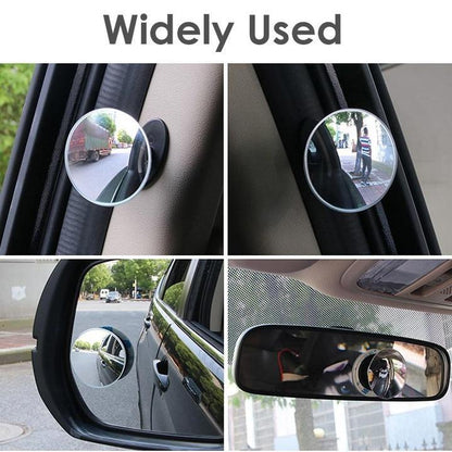 Car borderless small round mirror 360 degree reversing blind spot mirror convex mirror rear view rotating mirror glass small 